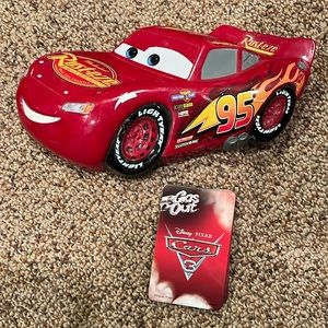 Disney Pixar Cars Lightning McQueen talking Gas Out card game electronic toy EUC